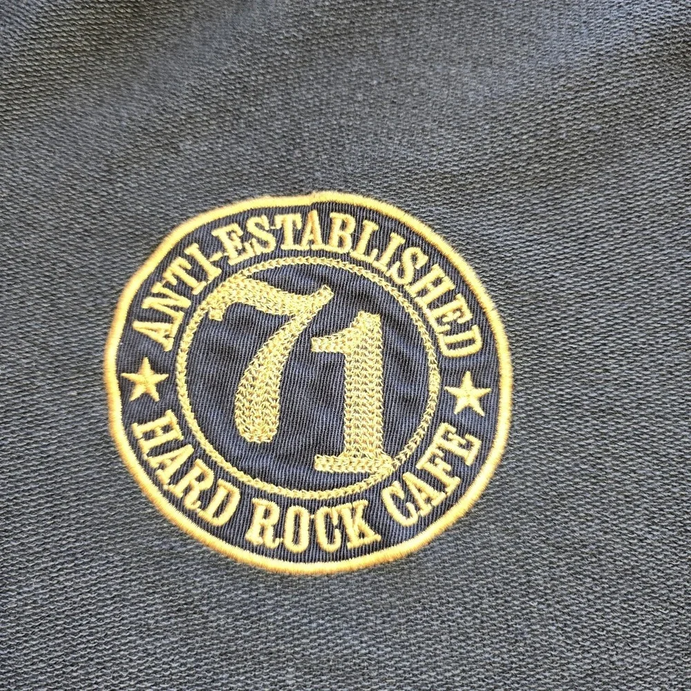 Hard Rock Cafe NY Hoodie Skull Winged Distressed Zip Sweatshirt Y2K Grunge XL...
